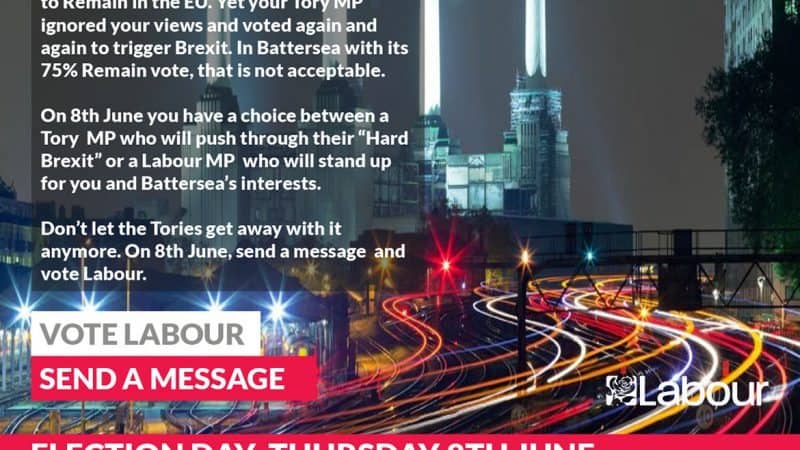 Battersea Labour Election Campaign Leaflet